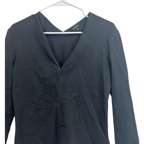 Kate Spade Saturday Black V-Neck Women's Top Medium - Picture 2 of 8